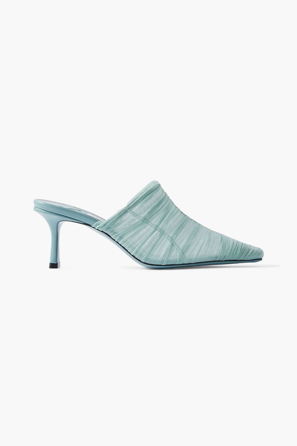 JIMMY CHOO Lotta 65 ruched tulle mules | THE OUTNET
