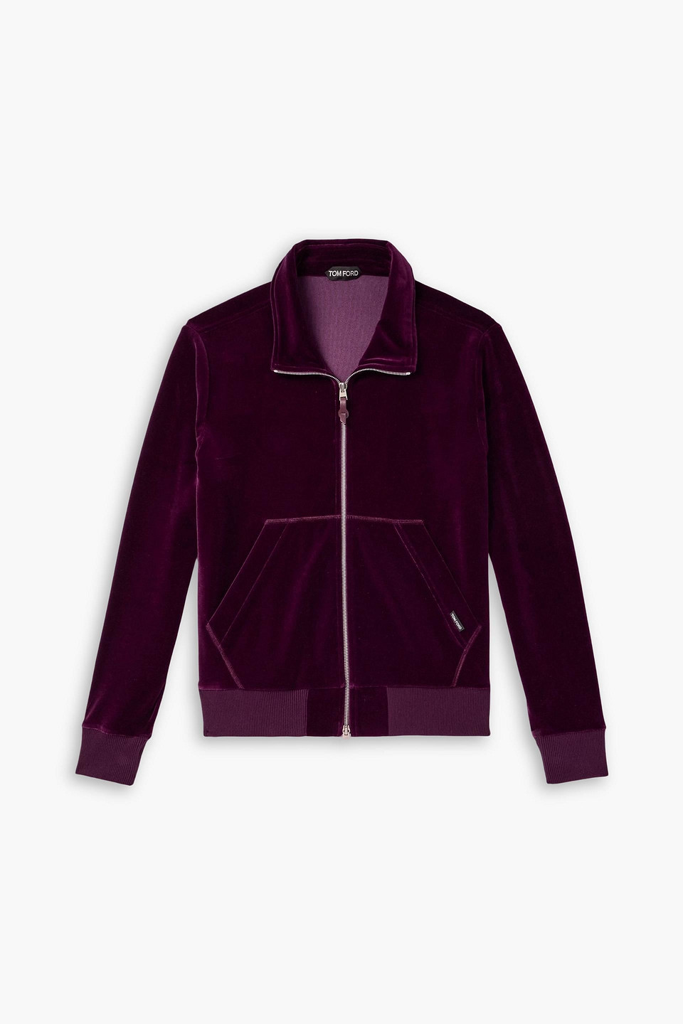 tom ford - cotton-blend velour track jacket - purple - it 60