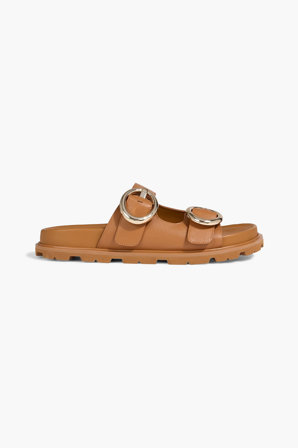 stuart weitzman - benni buckled leather sandals - brown - us 8