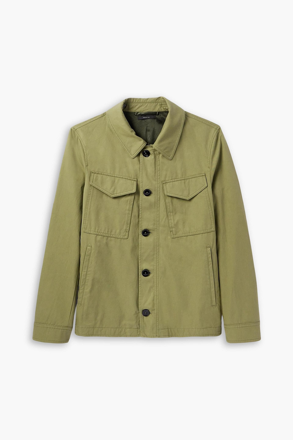 tom ford - peach cotton-gabardine overshirt - green - it 46