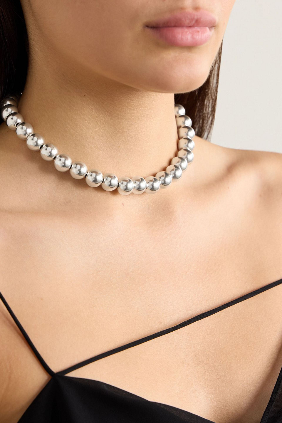 Jil Sander Sphere Silver-tone Necklace In Pattern
