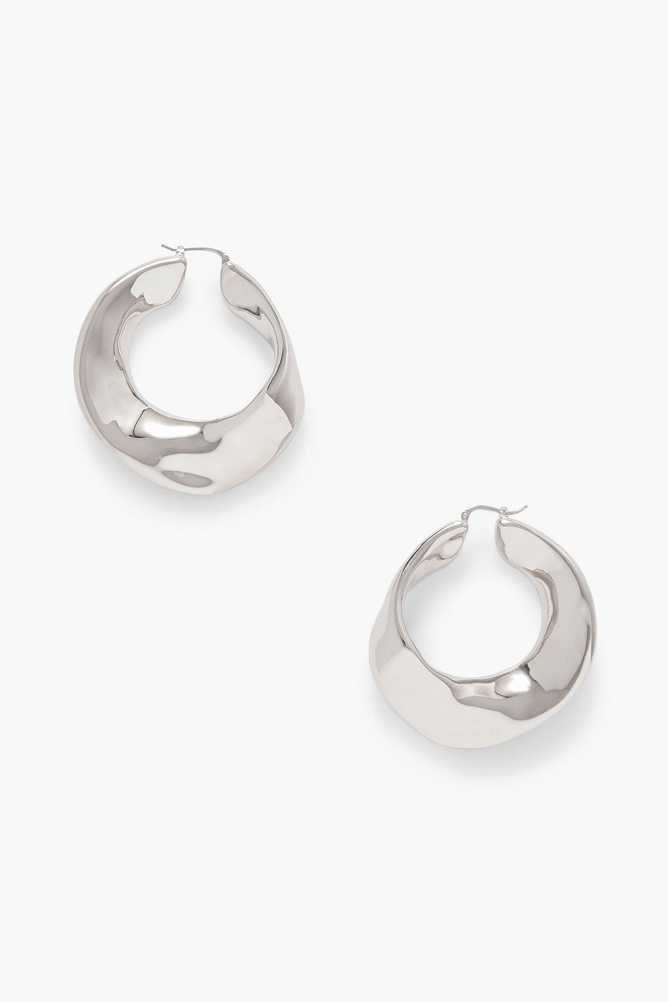 Jil Sander Silver-tone Hoop Earrings In Metallic