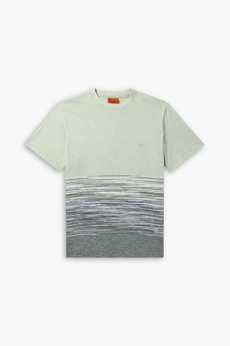 missoni - space-dyed cotton and linen-blend piqué t-shirt - green - s