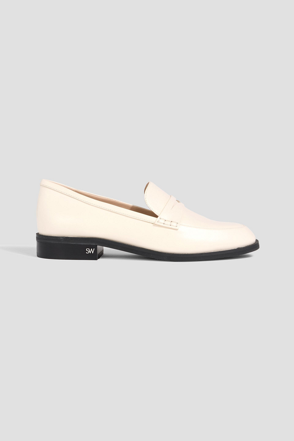 Stuart Weitzman Emi Leather Penny Loafers In Metallic