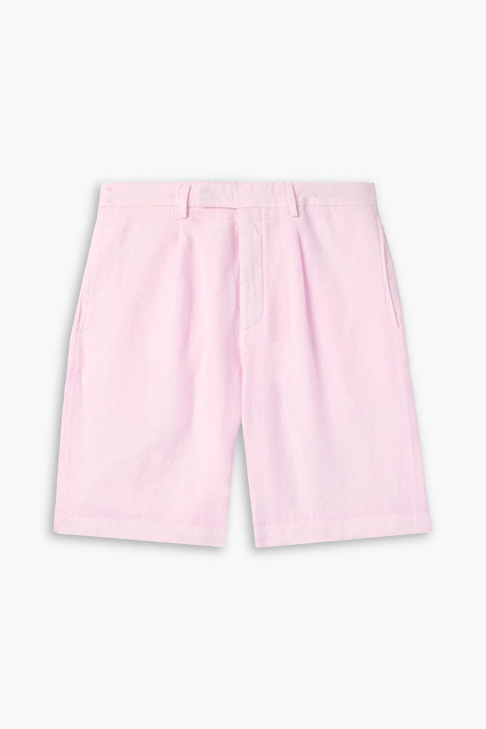 boglioli - straight-leg pleated linen shorts - pink - it 46