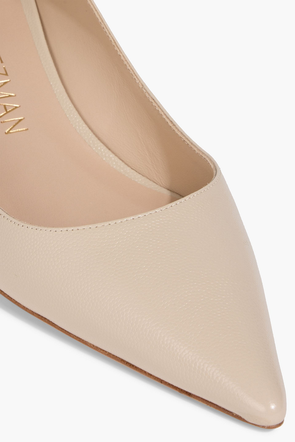 Stuart Weitzman Stuart Pebbled-leather Pumps In Neutral