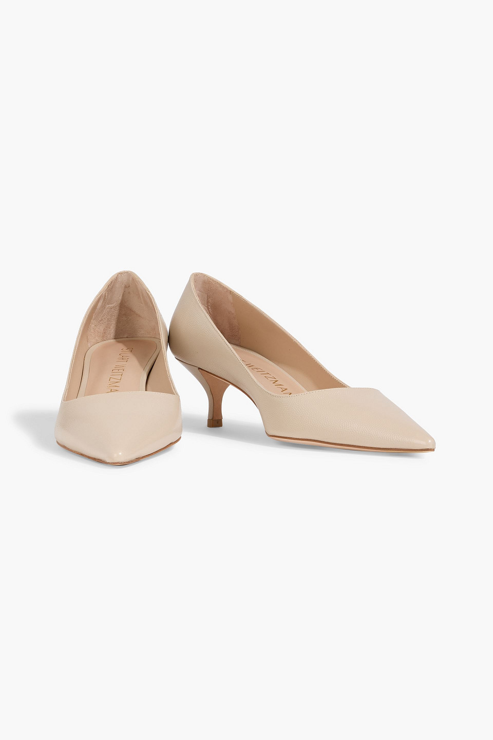 Stuart Weitzman Stuart Pebbled-leather Pumps In Neutral