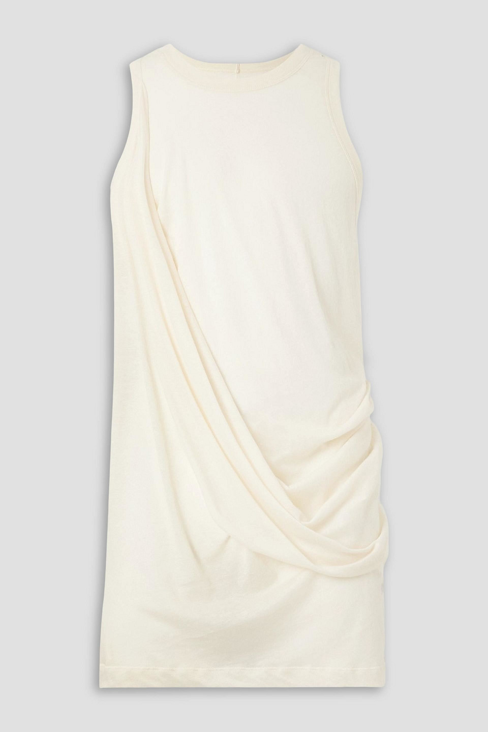 rick owens - anthem draped cotton-jersey tank top - white - m