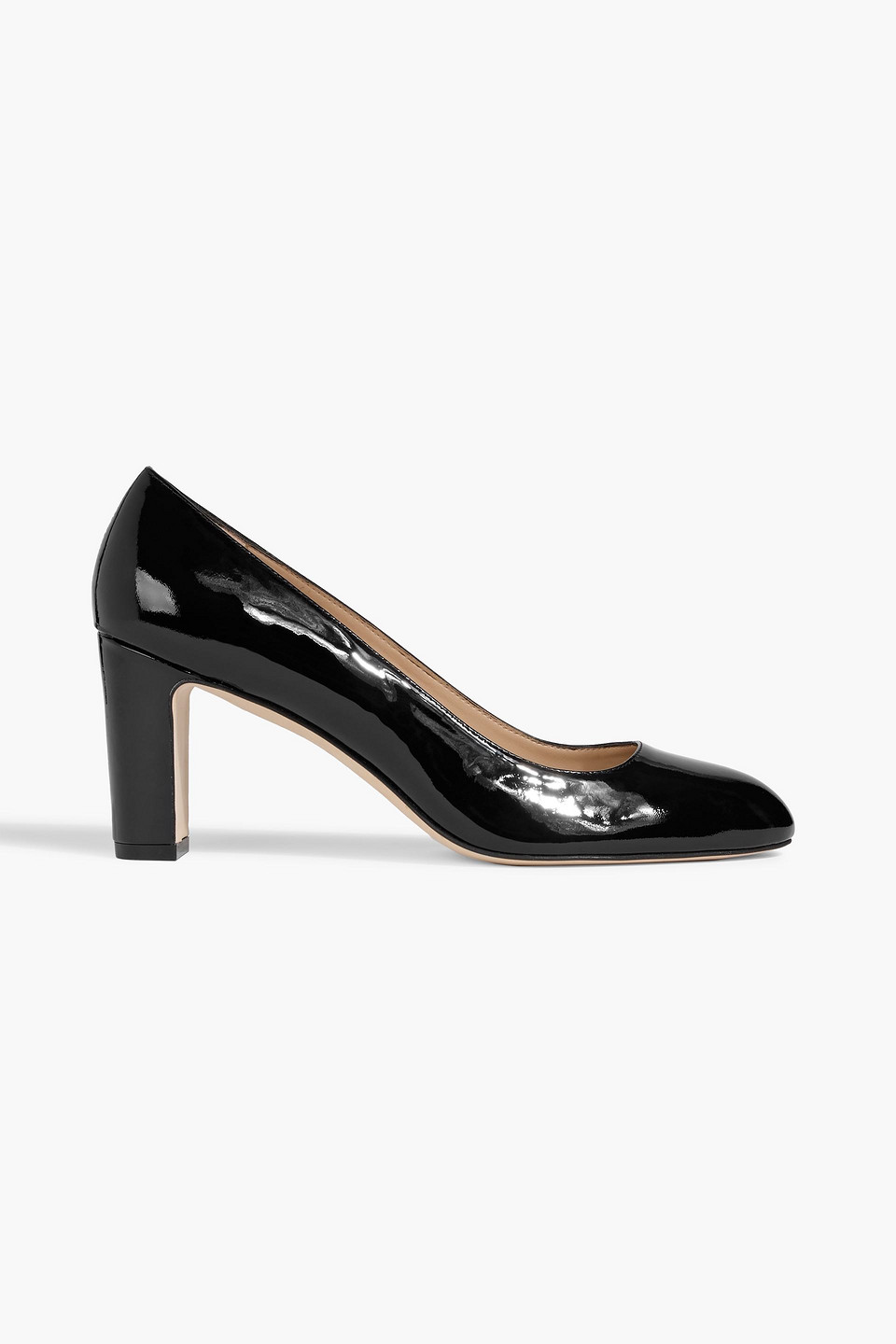 Stuart Weitzman Vida 75 Patent-leather Pumps In Black