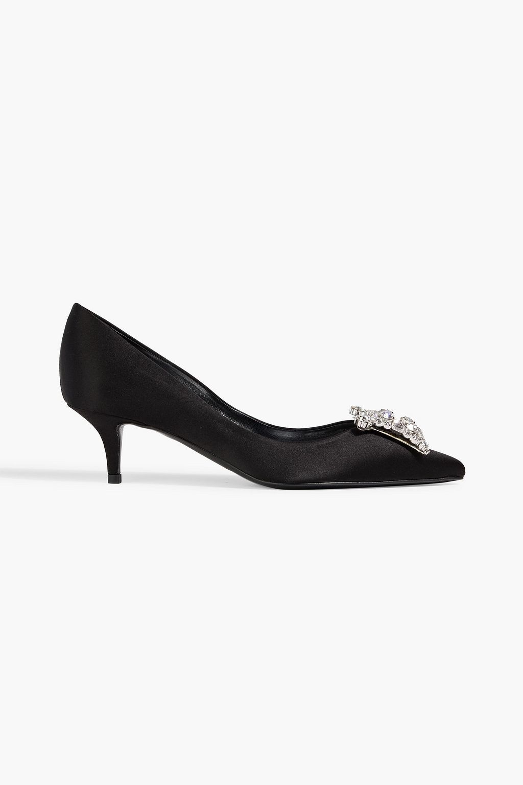 ROGER VIVIER Decollete King crystal-embellished satin pumps | THE
