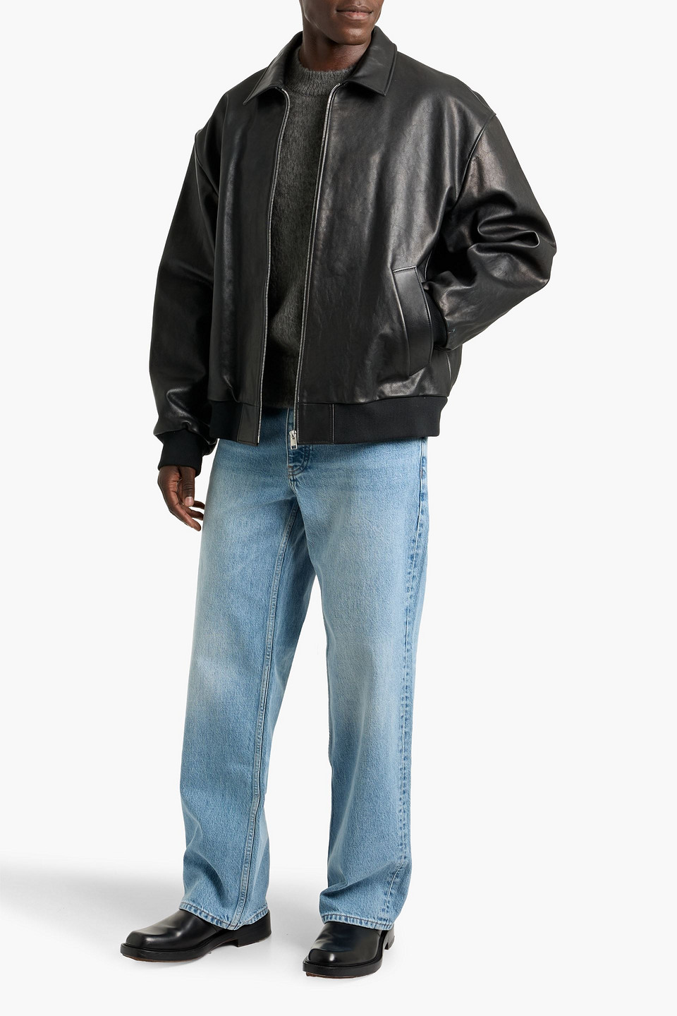 Frame Leather Biker Jacket In Black