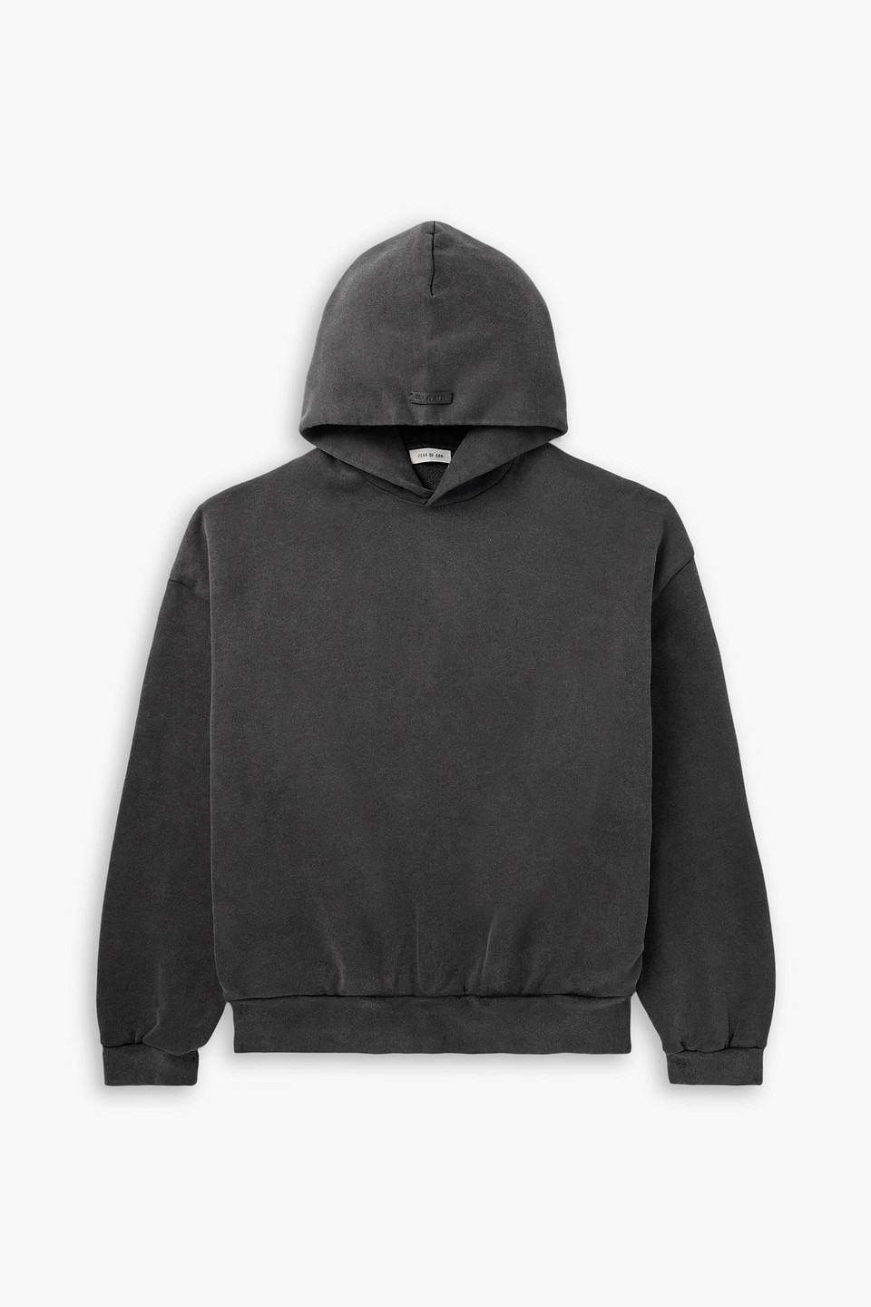 fear of god - logo-print cotton-jersey hoodie - gray - xs