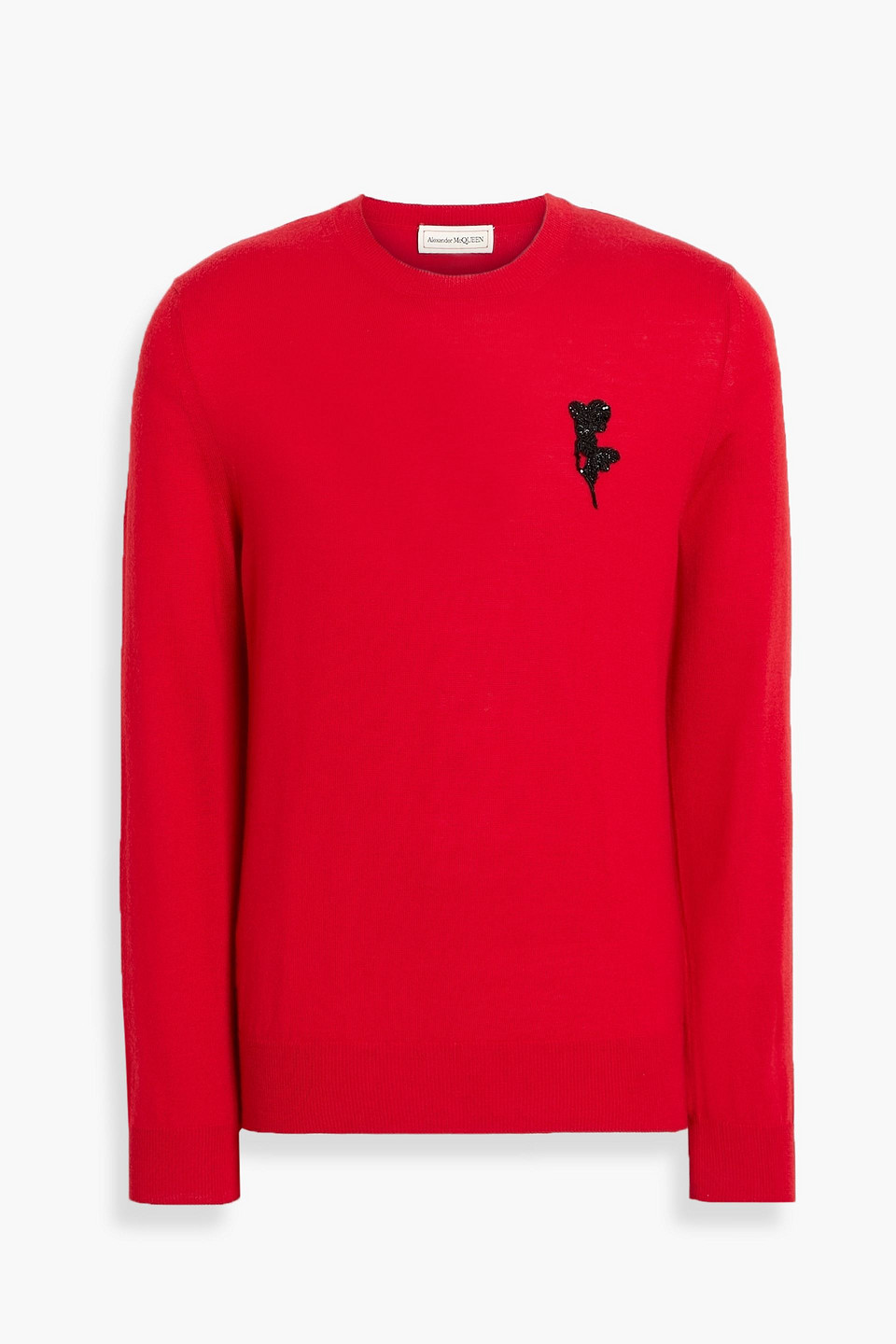 mcqueen - embellished wool sweater - red - s