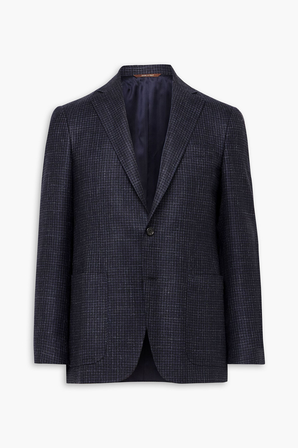 canali - kei slim-fit checked wool-blend suit jacket - blue - it 48