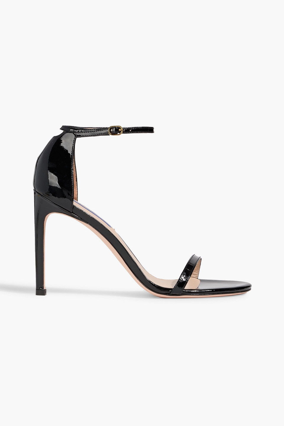 stuart weitzman - patent-leather sandals - black - us 10