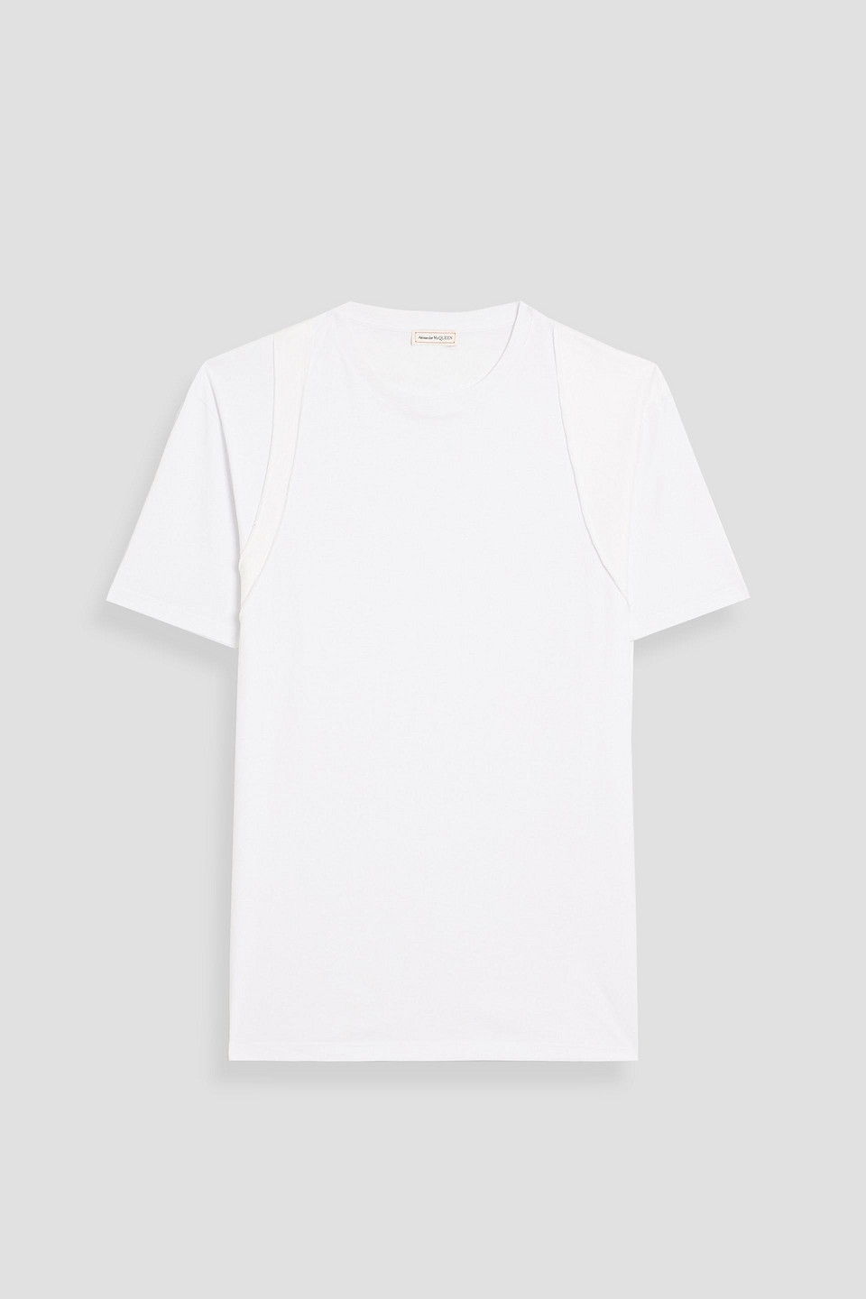 mcqueen - paneled cotton-jersey t-shirt - white - xs