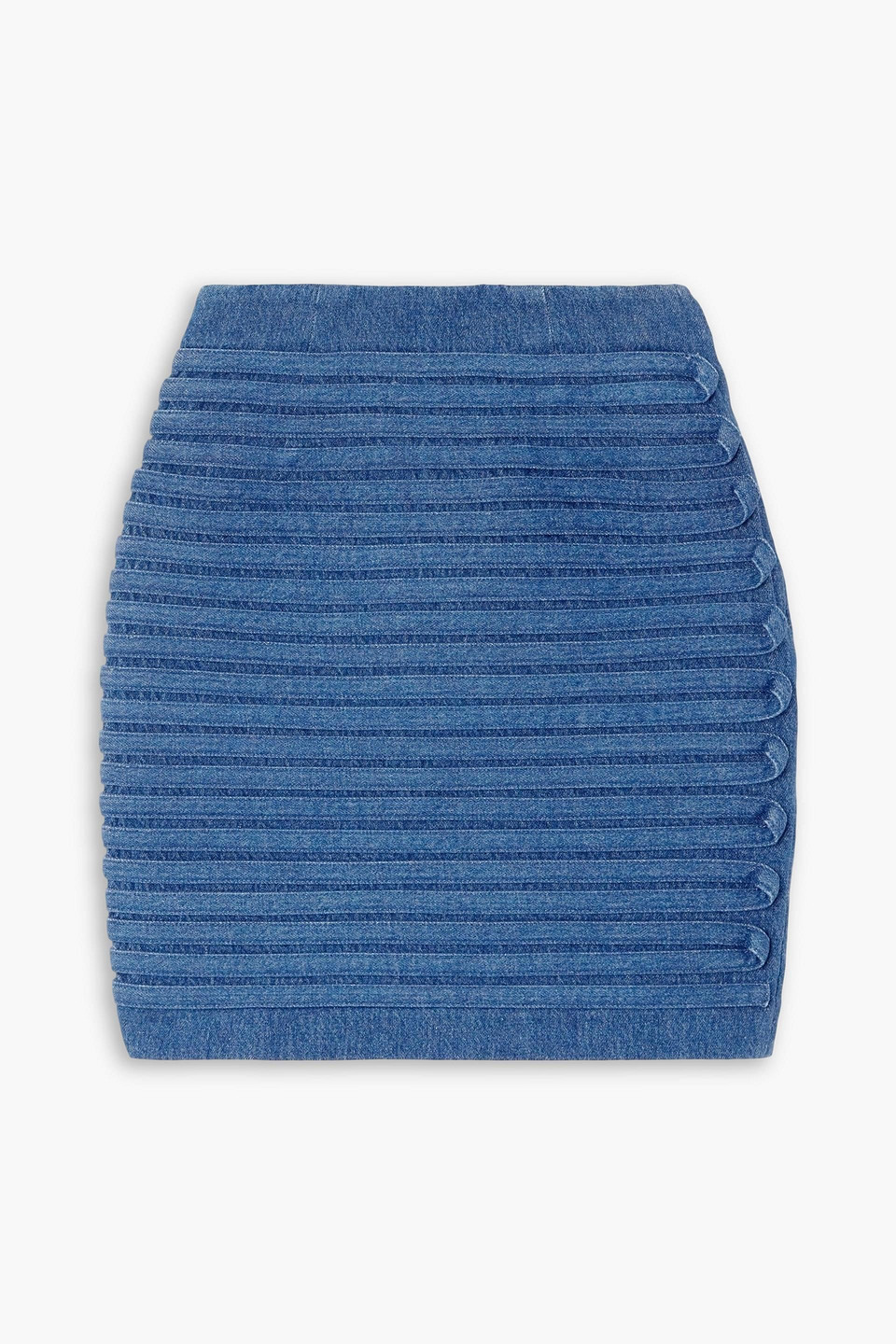 versace - appliquéd denim mini skirt - blue - it 38