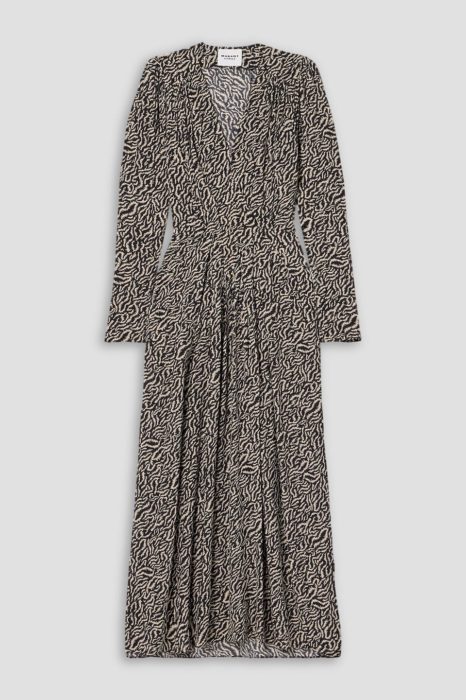 marant étoile - vonick pleated printed crepe de chine maxi dress - white - fr 34
