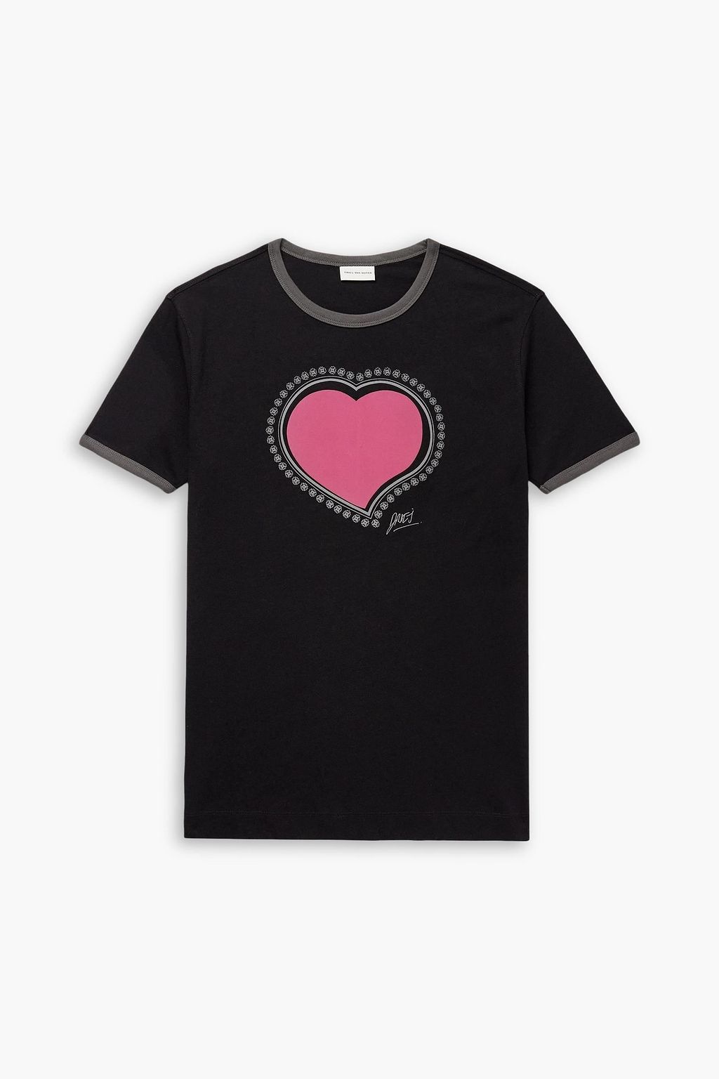 トップス Dries Van Noten 21aw Shirt DRIES VAN NOTEN Slim-fit appliquéd printed cotton-jersey t-shirt