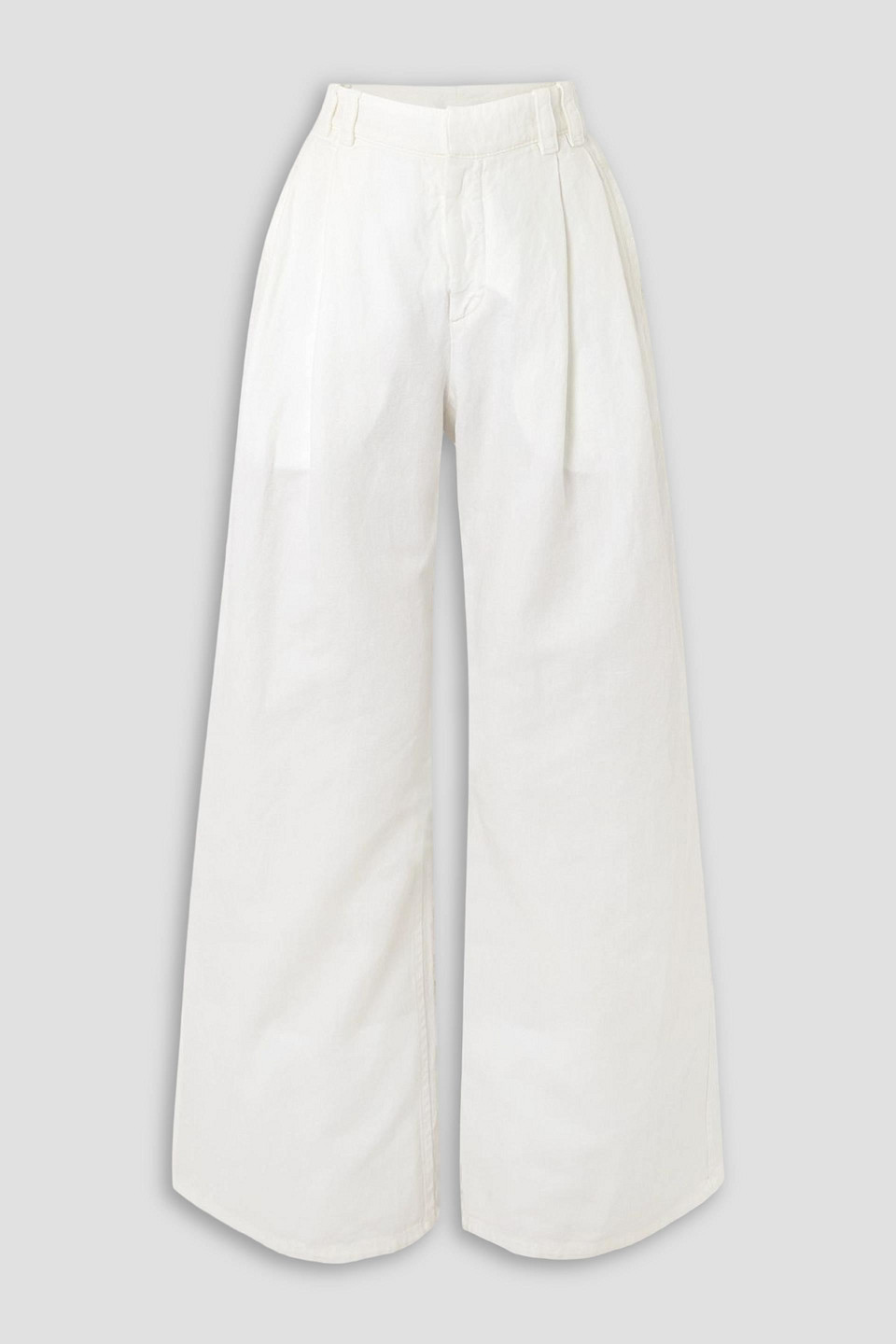 brunello cucinelli - pleated high-rise wide-leg jeans - white - it 44