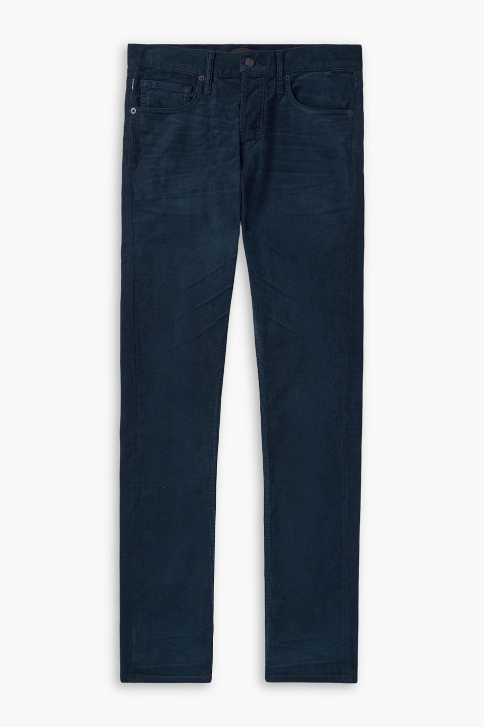 tom ford - slim-fit cotton-blend corduroy pants - blue - 36