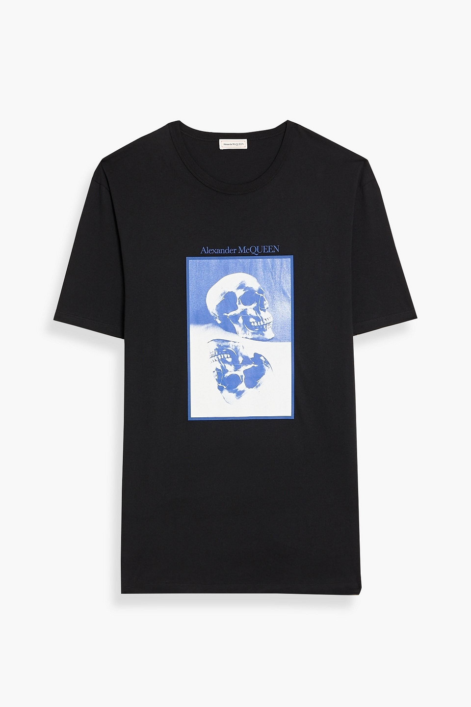 mcqueen - printed cotton-jersey t-shirt - black - l