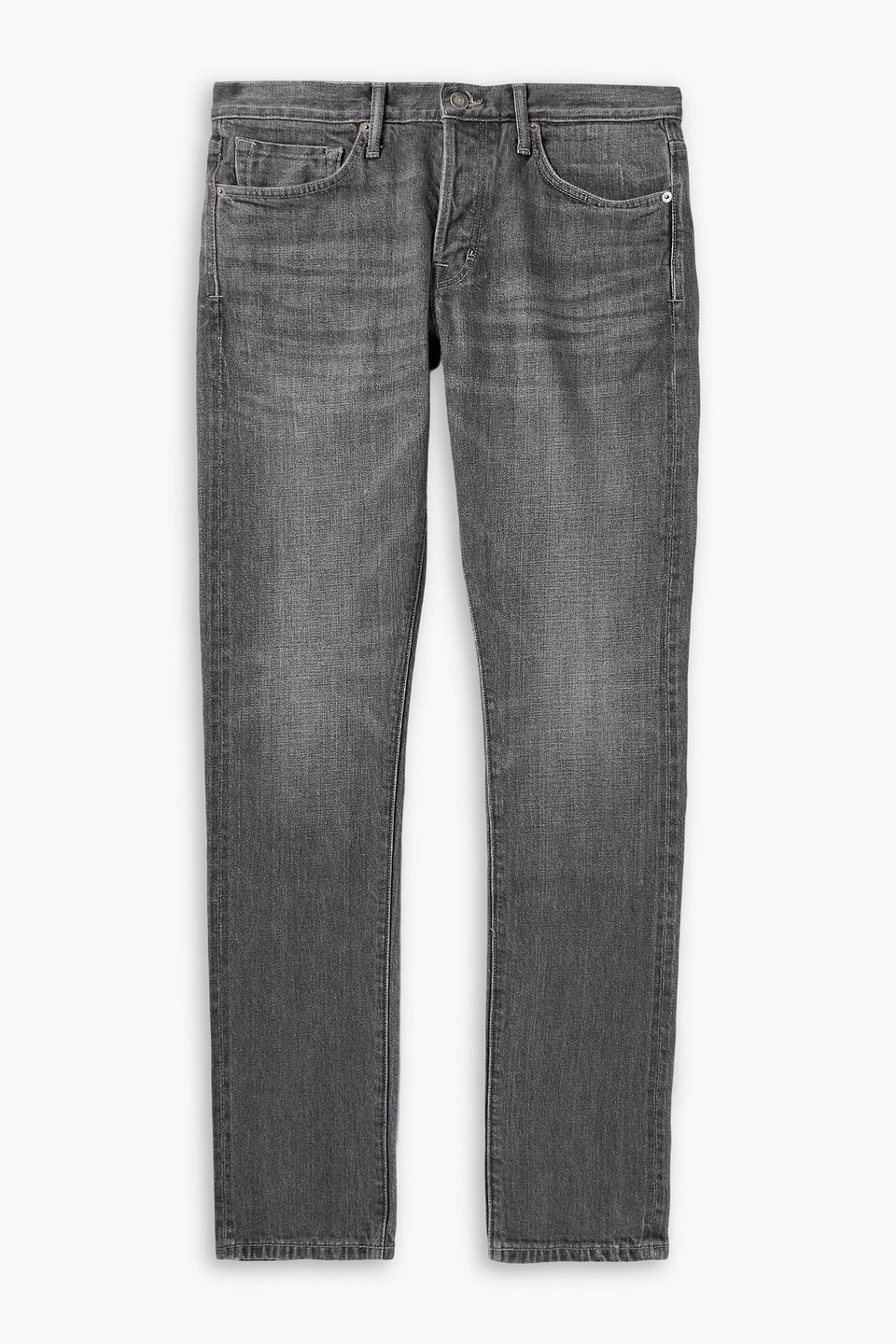 tom ford - slim-fit straight-leg selvedge jeans - gray - 38