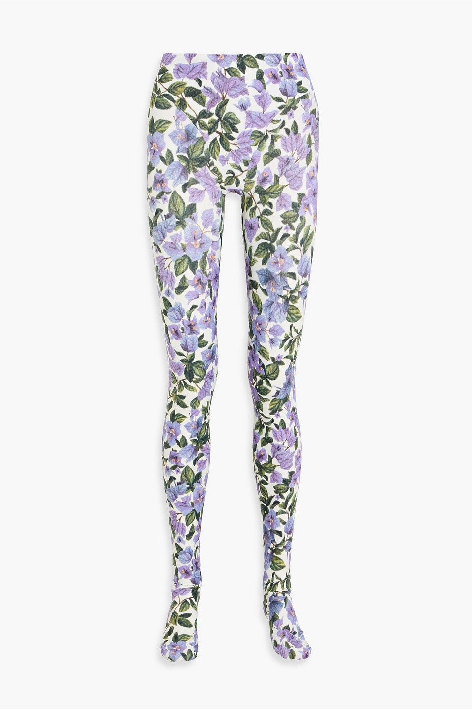 farm rio - floral-print stretch-jersey leggings - white - onesize