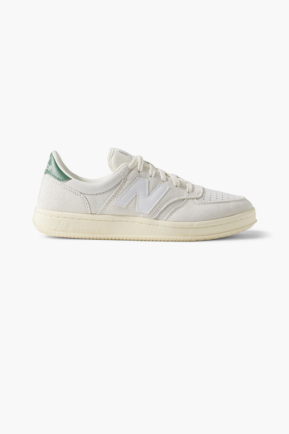 new balance - ct500 leather-trimmed suede and nubuck sneakers - white - us 6