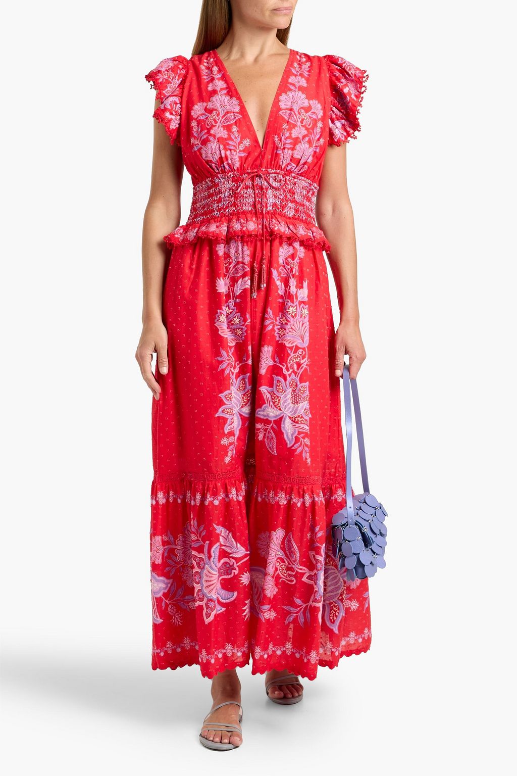 Farm Rio Floral-print Maxi Dress - Red