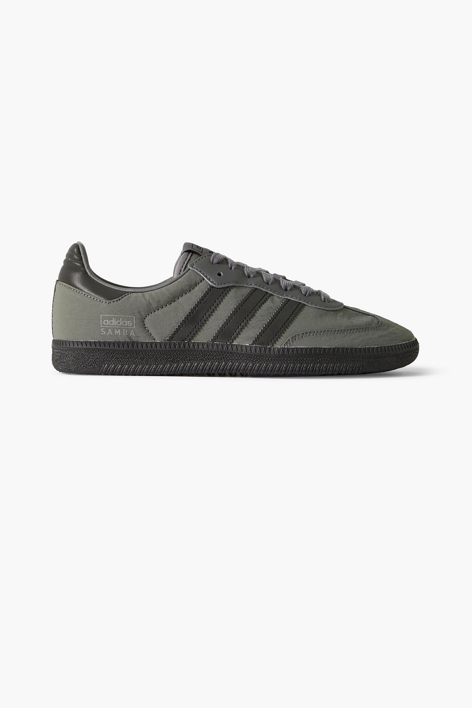 adidas - samba og leather-trimmed shell sneakers - gray - uk 5.5