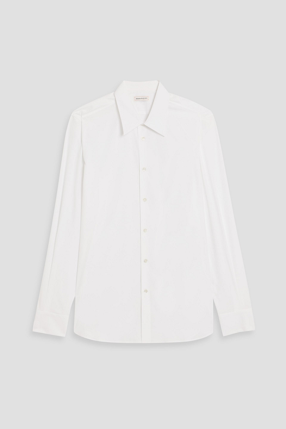 mcqueen - cotton-blend poplin shirt - white - uk/us 14