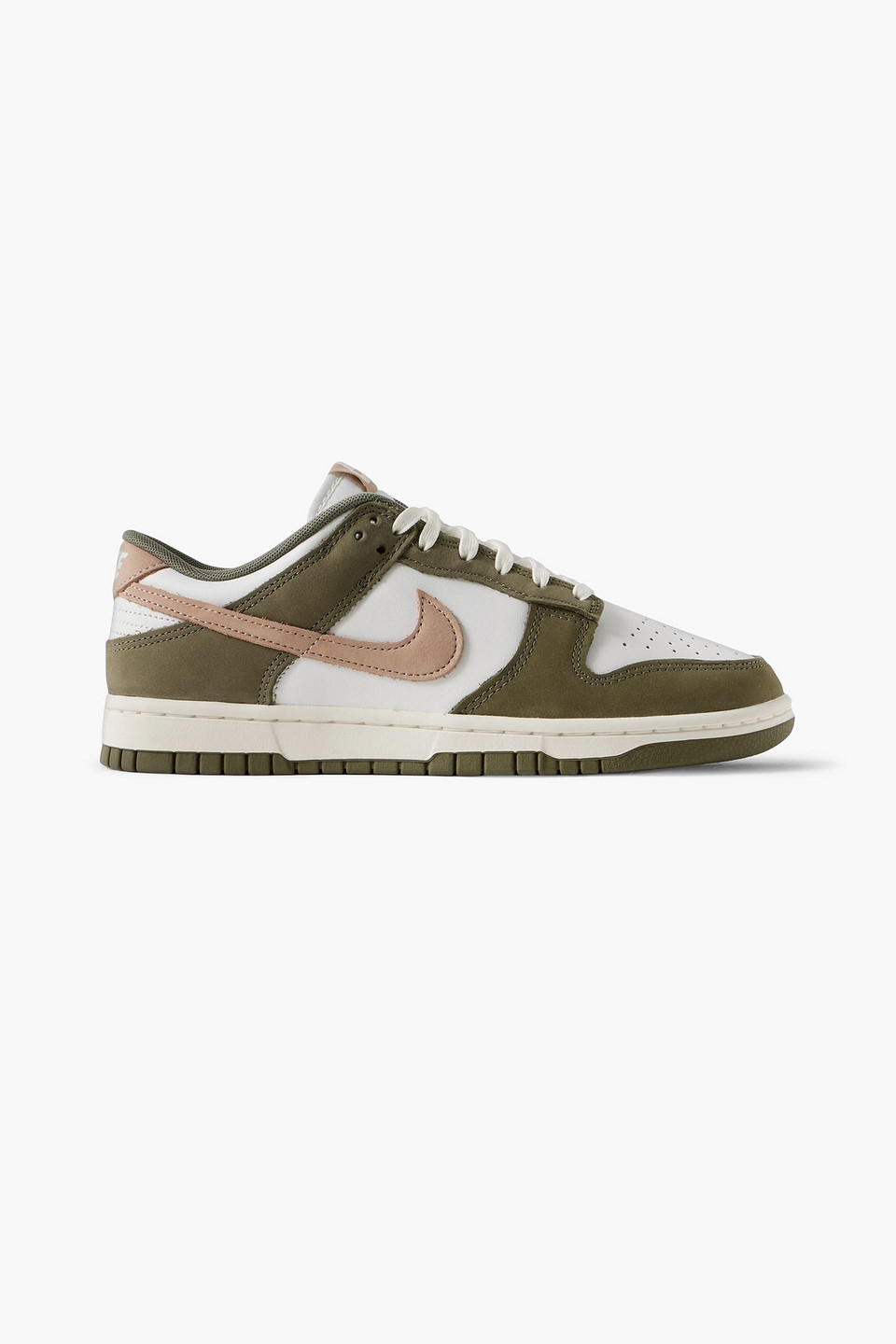 nike - dunk low prm suede and leather sneakers - green - us 11.5