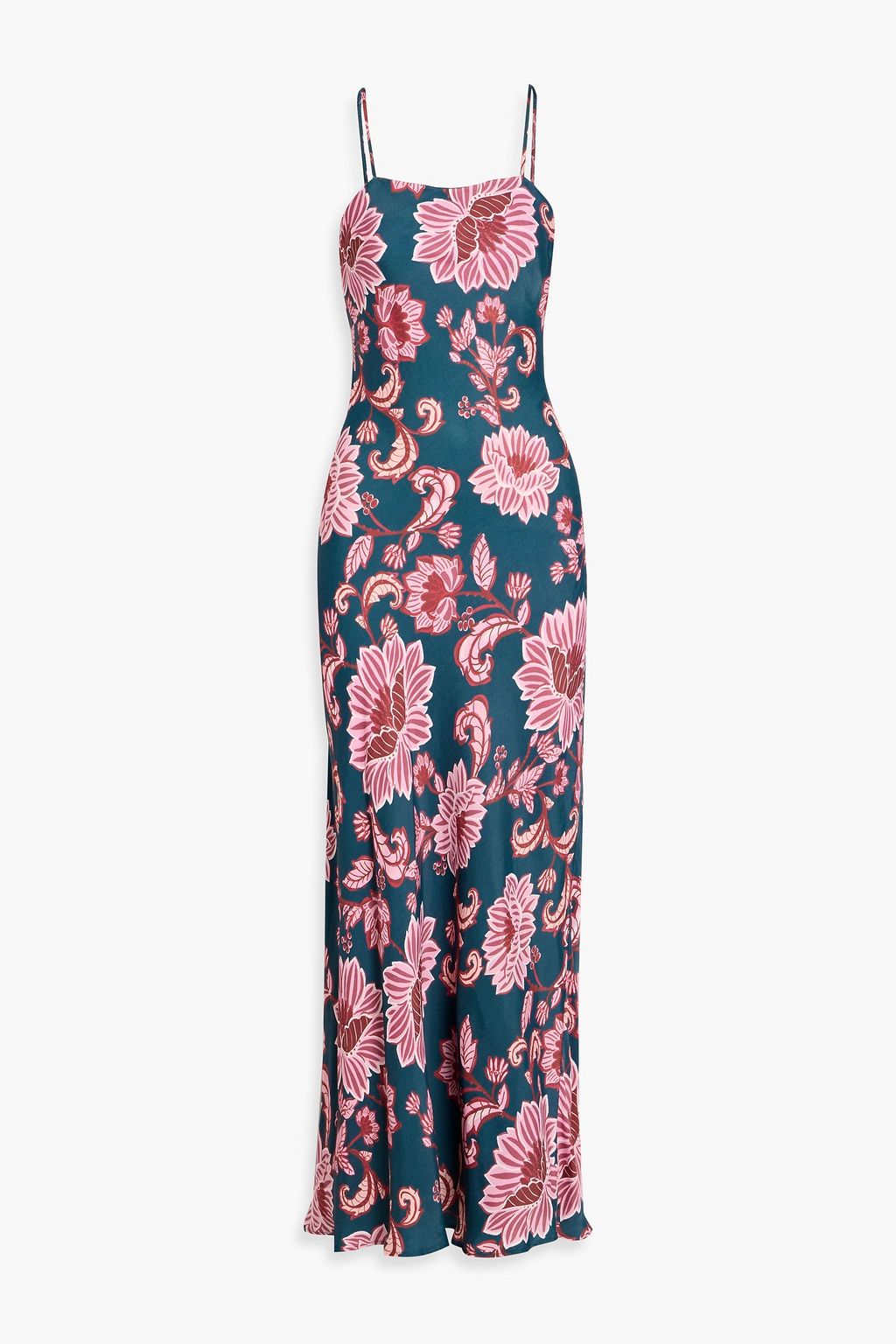 burgundy slip dress Stolen Stores SWAN SLIP MAXI DRESS IN BURGUNDY AND PINK main image 1