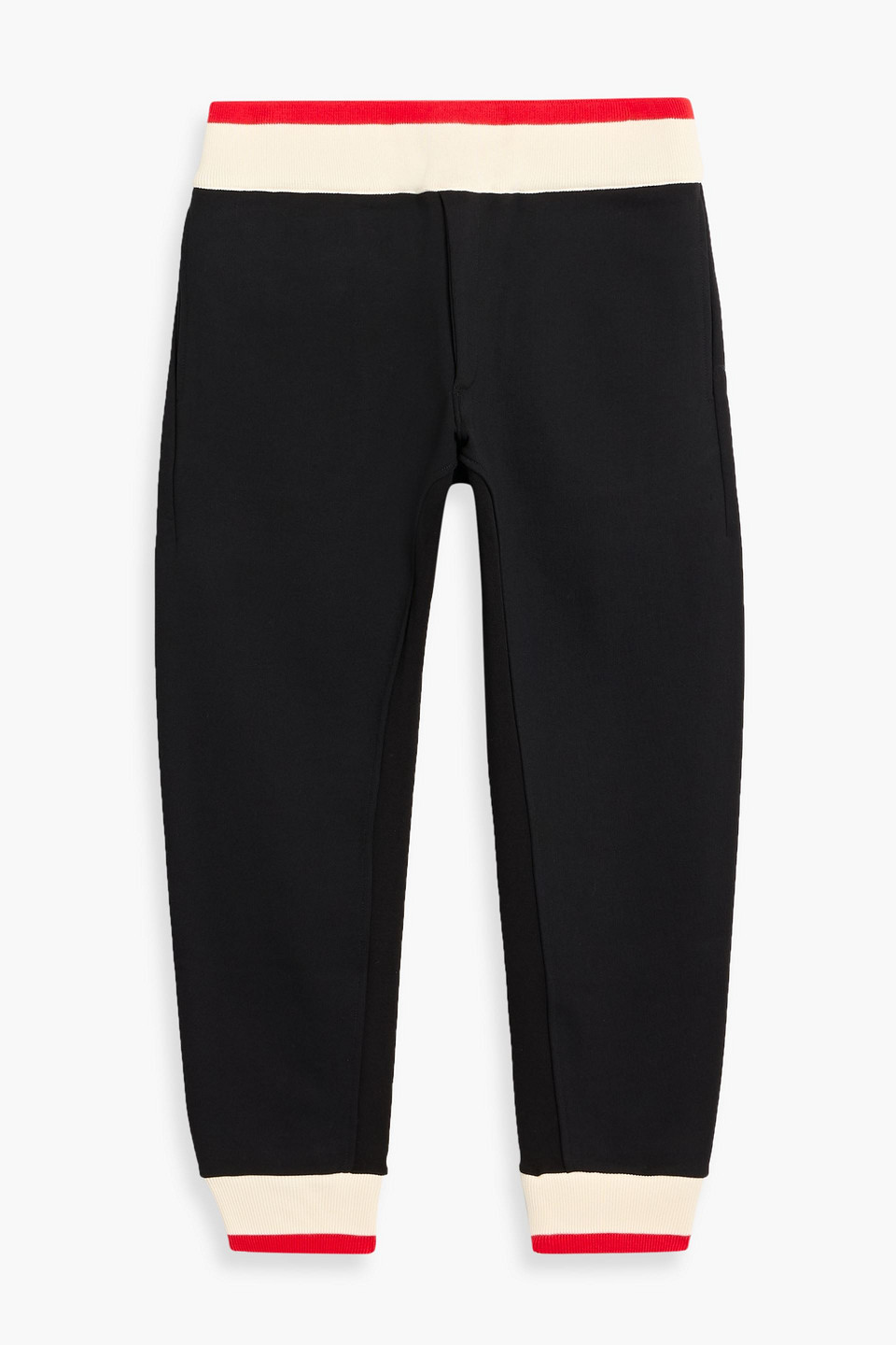 mcqueen - tapered logo-print cotton sweatpants - black - xs
