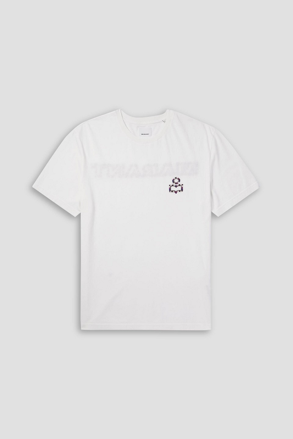 isabel marant - hugo logo-embroidered cotton-jersey t-shirt - white - s