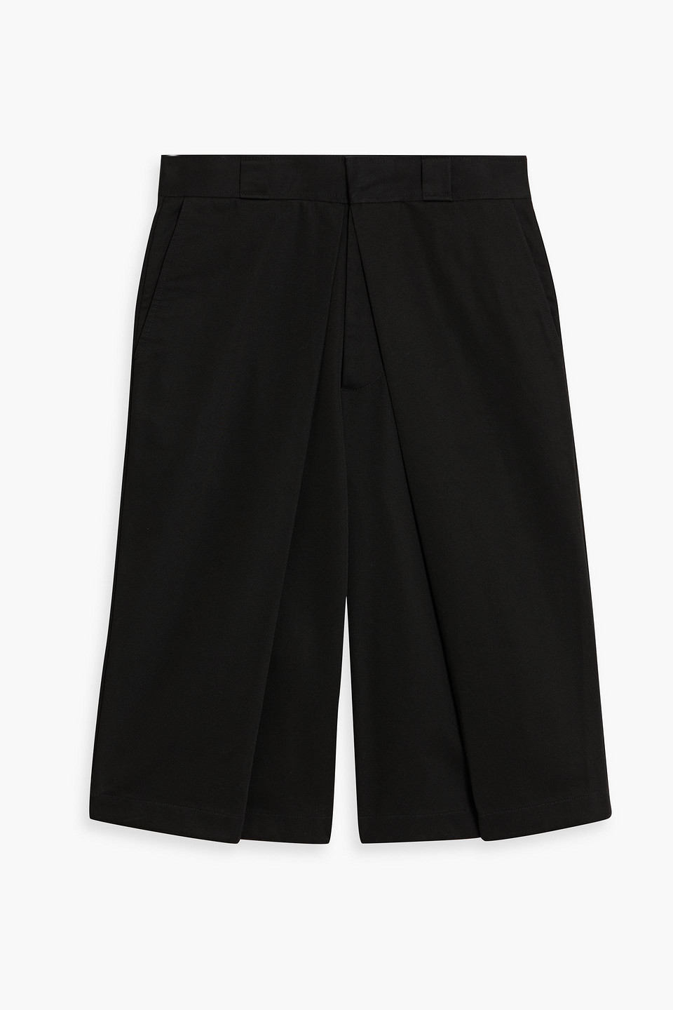 mcqueen - pleated cotton-gabardine shorts - black - it 46