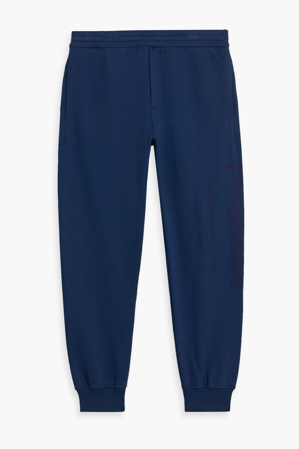 mcqueen - tapered french cotton-terry sweatpants - blue - m