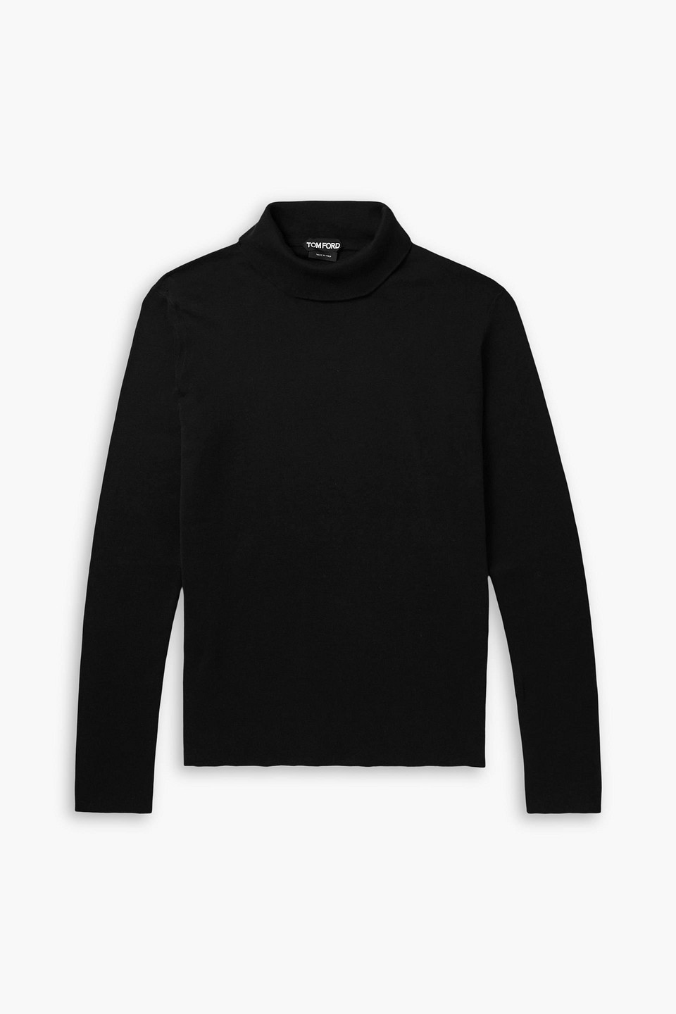 tom ford - cotton rollneck sweater - black - it 50