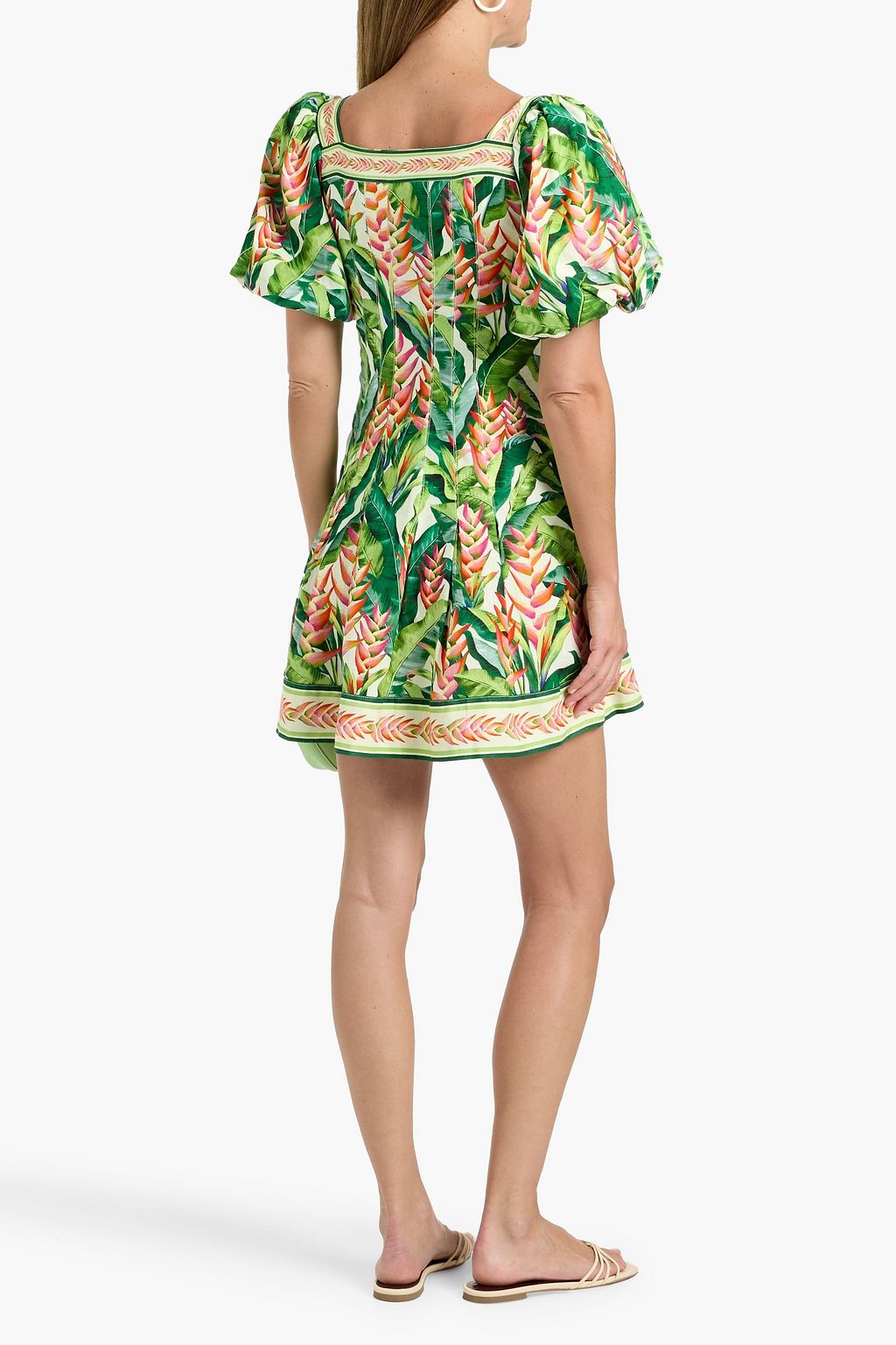 FARM RIO Printed linen-blend mini dress | THE OUTNET