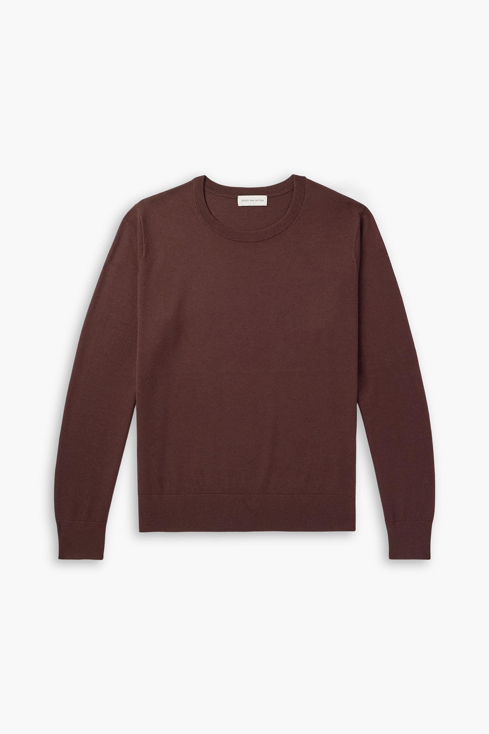 dries van noten - merino wool sweatshirt - brown - xl