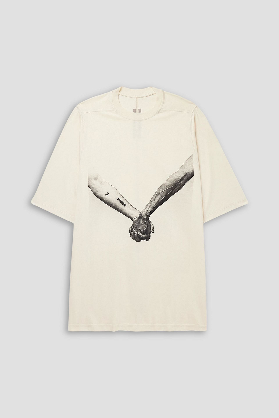 rick owens - oversized logo-print cotton-jersey t-shirt - white - xs