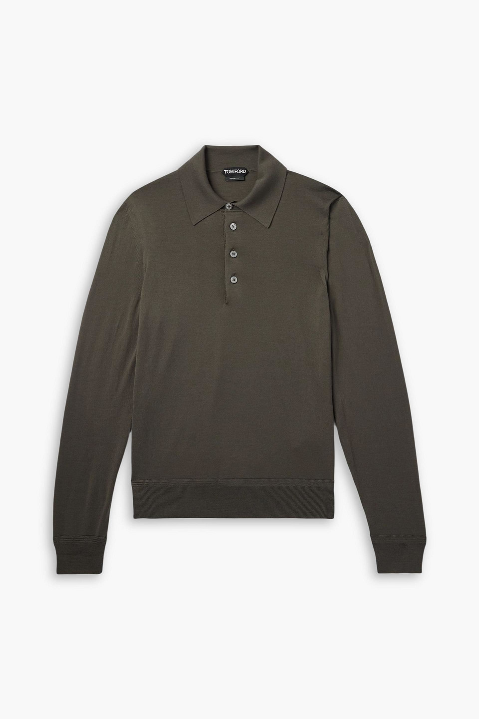 tom ford - wool polo sweater - green - it 46
