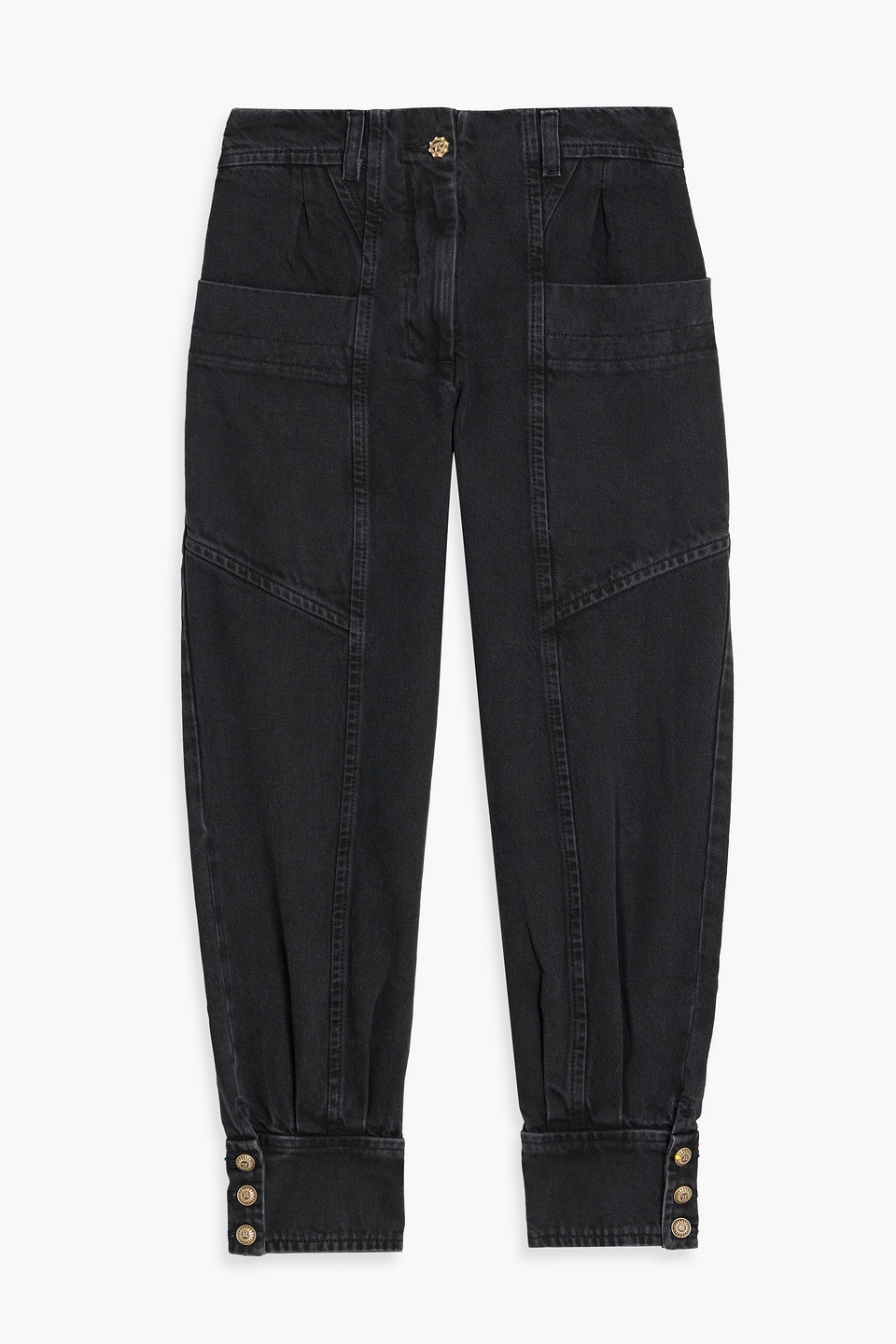 farm rio - high-rise tapered jeans - black - 25
