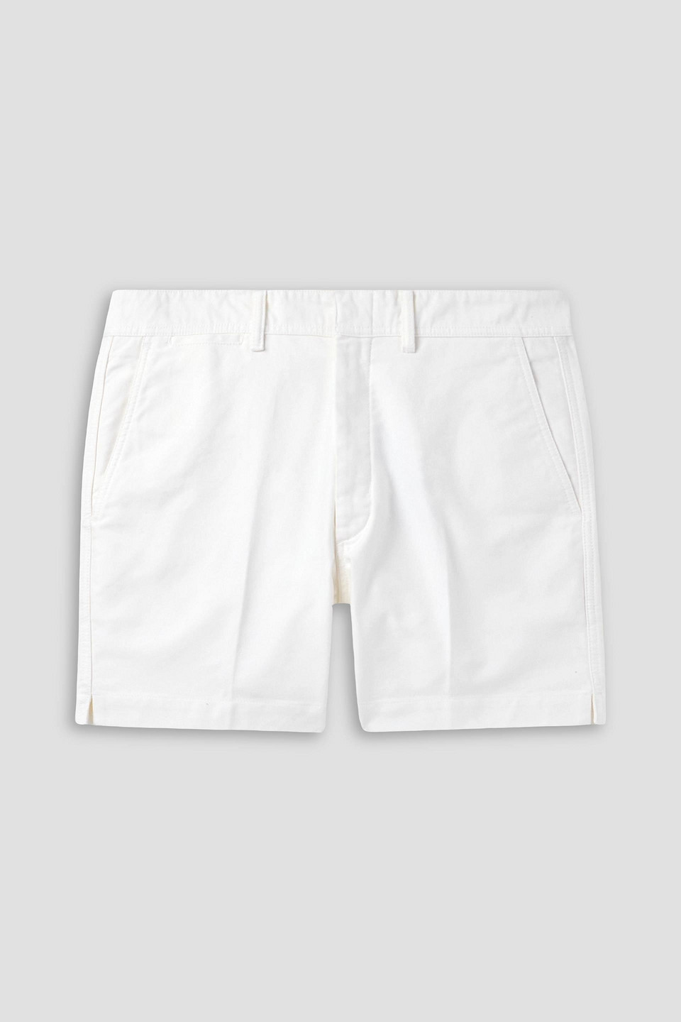 Tom Ford Slim-fit Straight-leg Brushed Cotton-twill Shorts In White