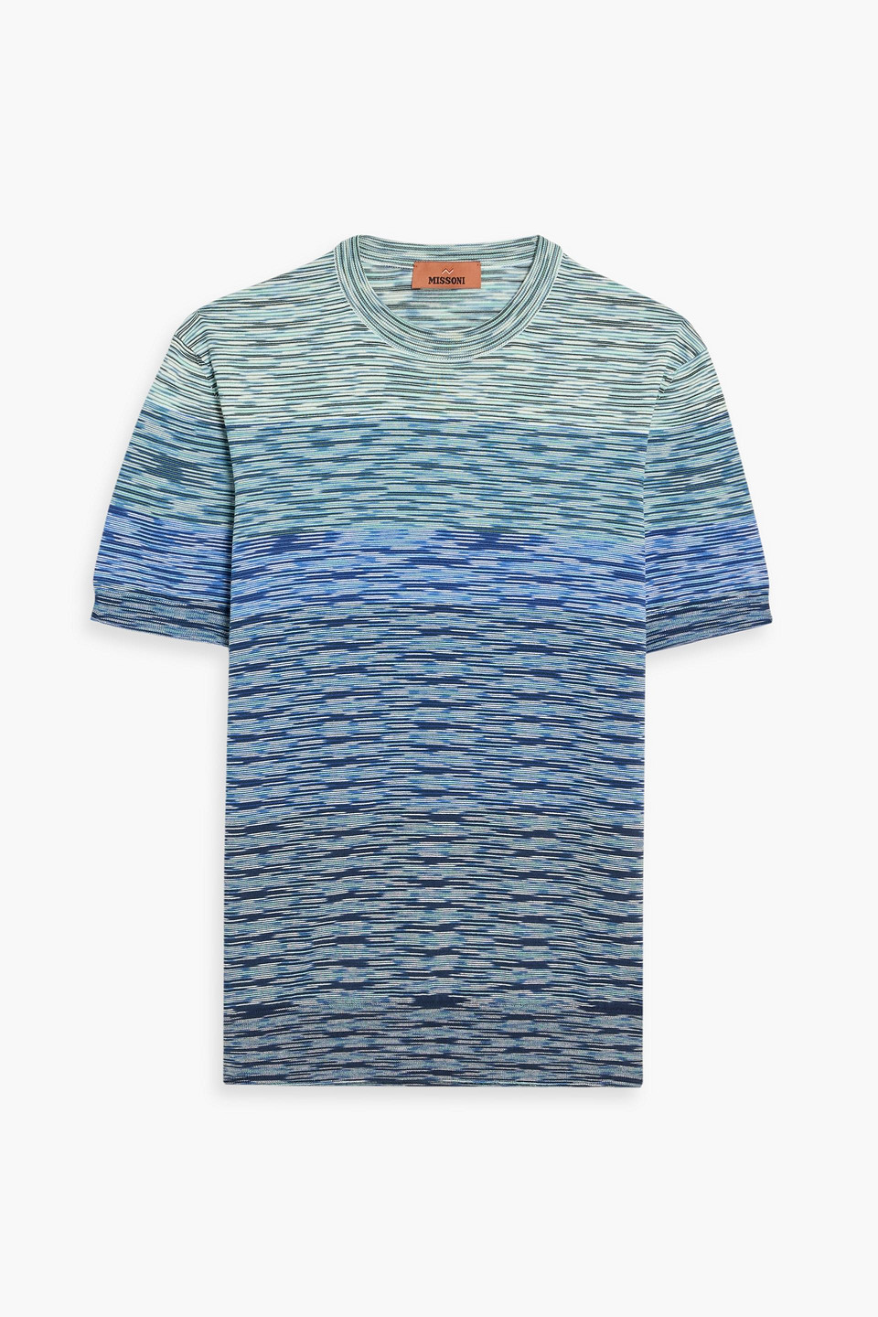 missoni - space-dyed cotton t-shirt - blue - it 44