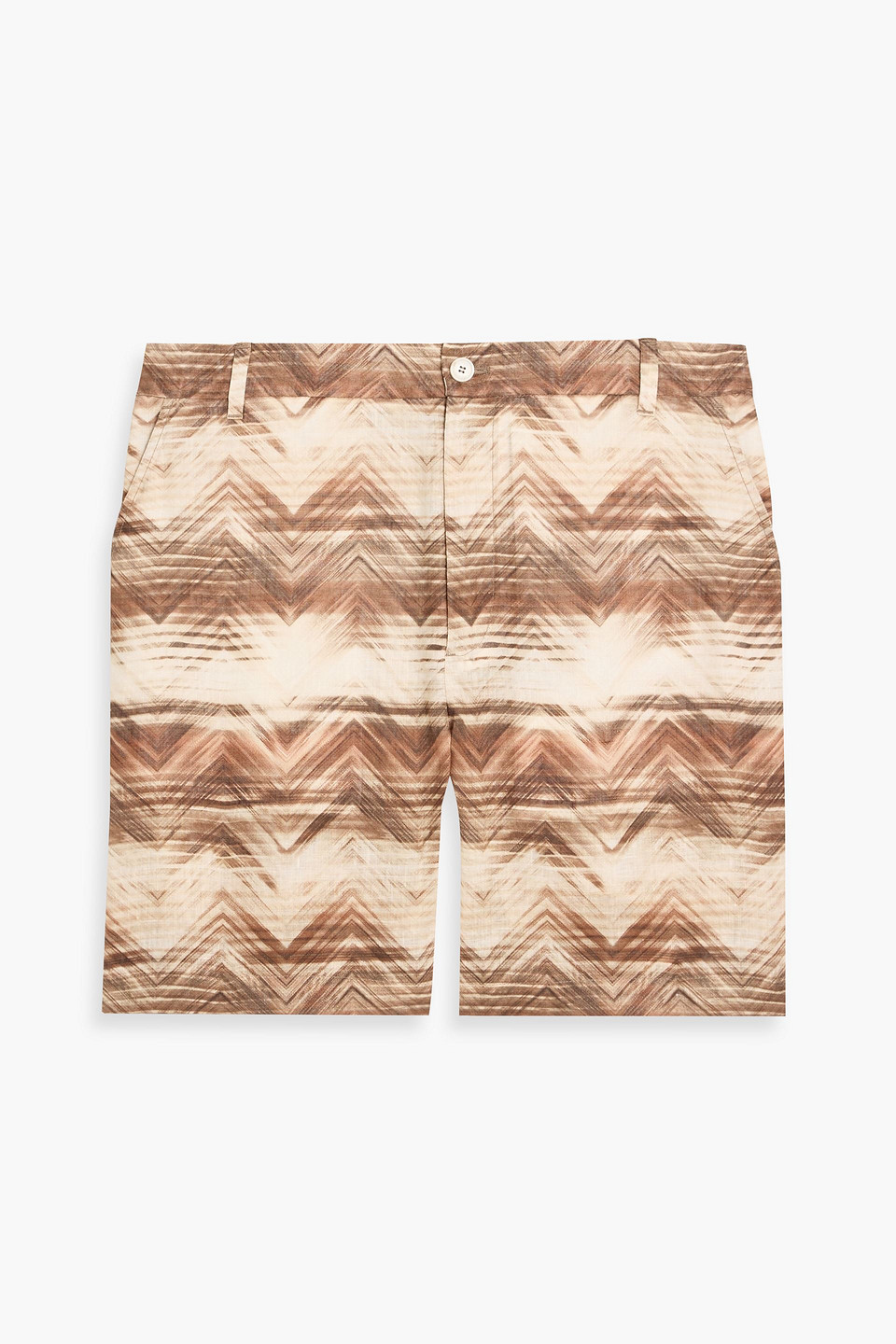 missoni - printed linen shorts - brown - it 50