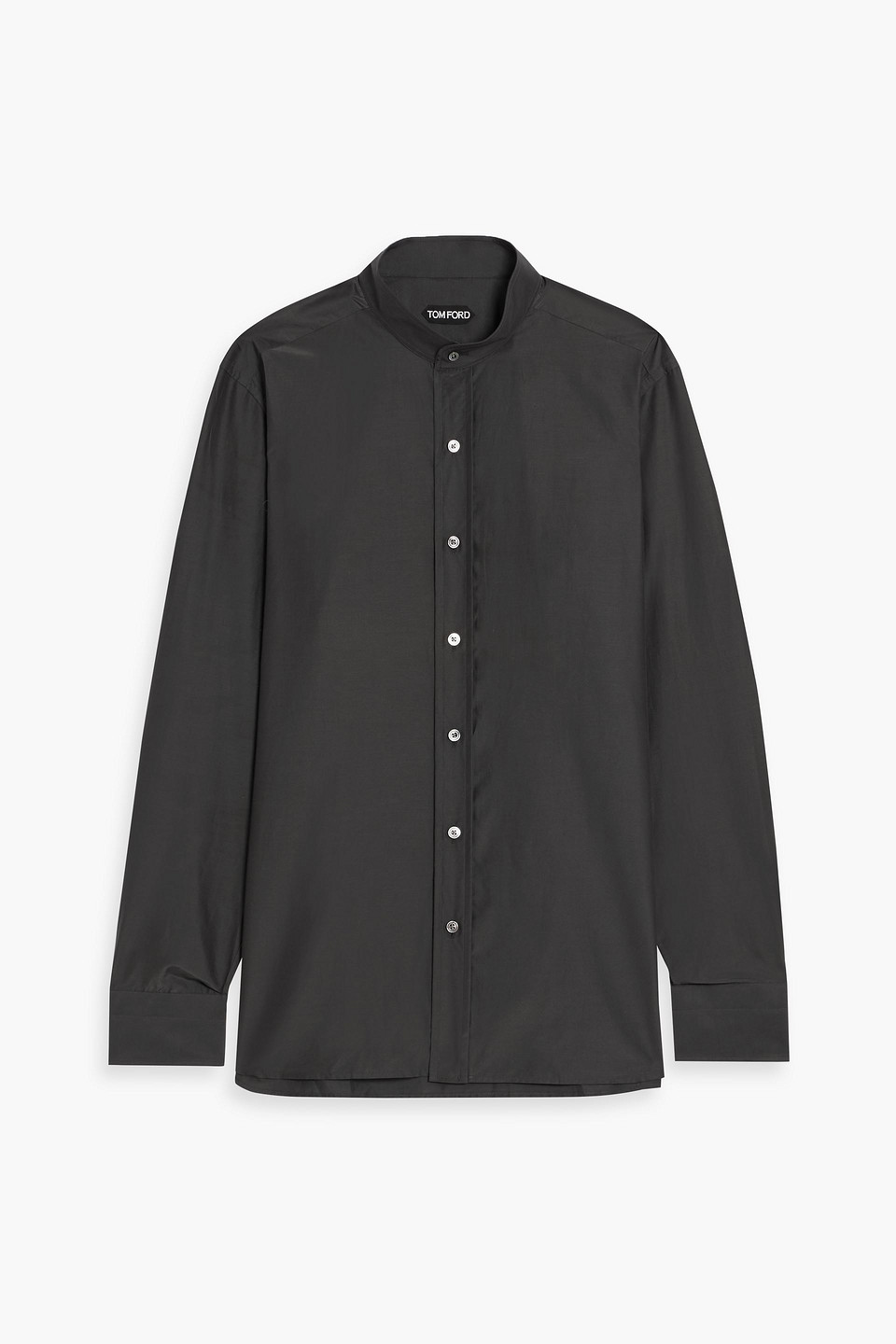 tom ford - cotton and silk-blend shirt - gray - eu 42