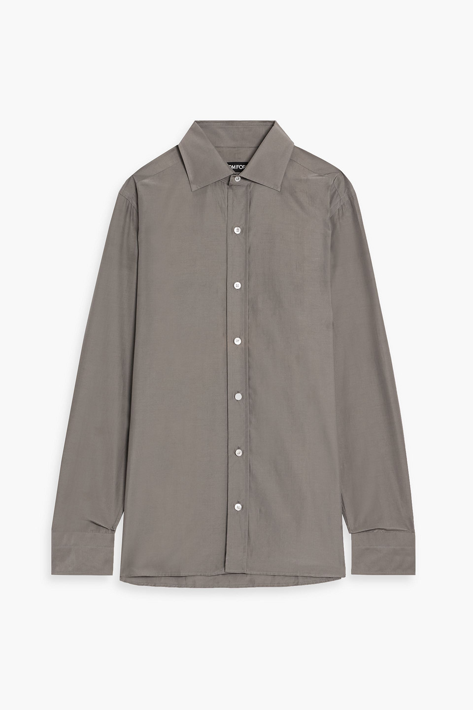 tom ford - cotton and silk-blend shirt - gray - eu 41