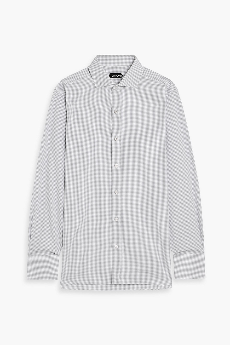 tom ford - cotton-jacquard shirt - gray - eu 41